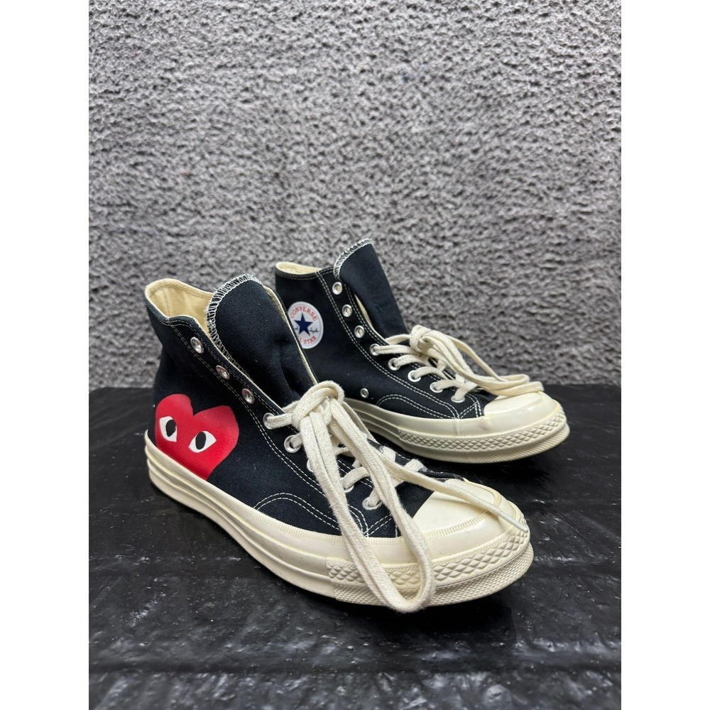 Converse x Comme des Garcons Play Chuck 70 High Sneakers Black White Mens 9 US